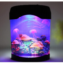 Acuario artificial relajante con estimulación sensorial, tanque de medusas artificiales compacto para escritorio de oficina, decoración de sala de