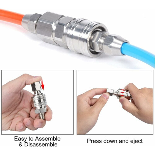 High-Performance Quick Connect Plug For Heavy Duty Applications, Industrial Style Interchange, Solid Connection, Stainless Steel Construction For Pneu 2