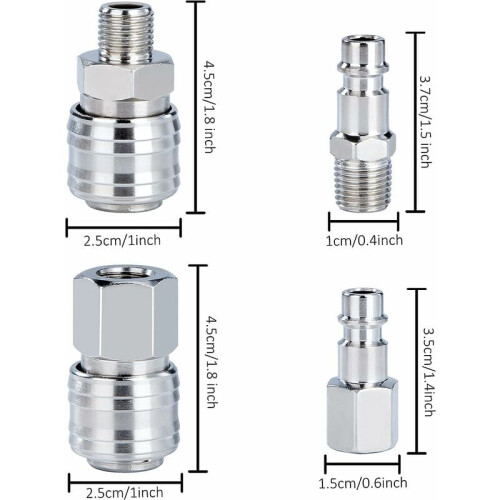 High-Performance Quick Connect Plug For Heavy Duty Applications, Industrial Style Interchange, Solid Connection, Stainless Steel Construction For Pneu 1