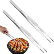 Pinzas multiusos de acero inoxidable, de extrema precisión y diseño ergonómico, ligeras para tareas sobre la marcha, ideales para cocinar al aire