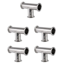5 Pcs 1.5Inch 38Mm Sanitary Tri Clamp 3 Way Tee 304 Stainless Steel Sanitary Ferrule Tee Connector Pipe Fitting