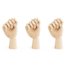 3X Artiste Du Bois Dessin Mannequin Mannequin Articule avec Doigts Flexibles en Bois, Main Droite 10 Pouces