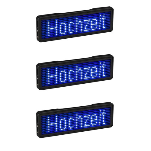 3X  LED Name Badge Rechargeable Light Sign DIY Programmable Scrolling Message Board Display LED,Type 5