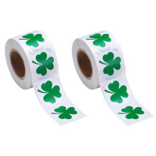 1000 Sztuk Naklejek na Dzień ŚW. Patryka Naklejki na Rolce Shamrock 1-1/2 Cala Etykieta Samoprzylepna do Irlandzkiej Dekoracji i RęKodziełA