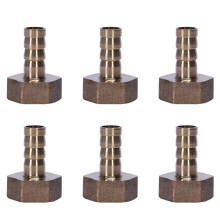 6X ConexióN de LatóN Dorado Manguera de 10 mm Barb 1/2 Pulgada NPT Rosca Hembra Conector Recto