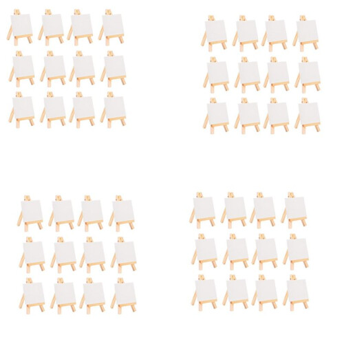 48 PeçAs  Cavalete para Artistas + 3 Polegadas X 3 Polegadas  Conjunto de Tela Pintura para CriançAs Artesanato FaçA Você Mesmo Desenho