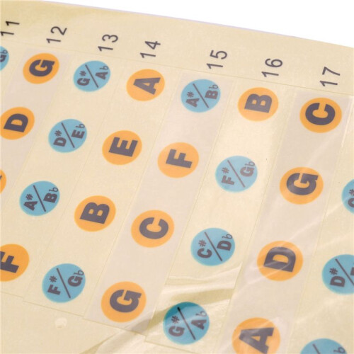 3X Guitar Fretboard Note Decals Fingerboard Frets Map Sticker for Beginner Learner Practice(Bass-Multicolor) 2