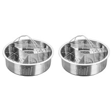 2X Trio Separator Set Stainless Steel Steamer Basket Rack Accessories Fast Steaming Grid Basket Divider for Cooking