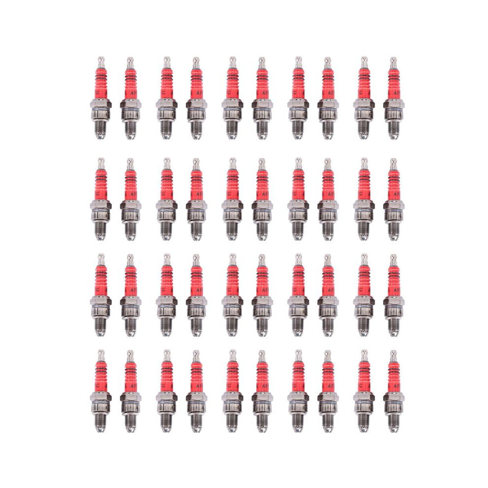 Pack Of 40 Racing 3 Electrode A7tc For 50Cc 110Cc 125Cc 150Cc Atv Scooter Dirt Bike Go Kart 4712467305470