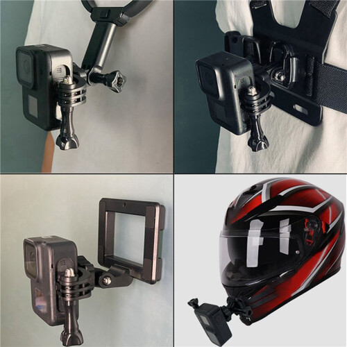 2X Universal 360 Rotatable Vertical Mount Universal Accessories Camera Backpack Clip Collar Mount Helmet Chin Mount 2