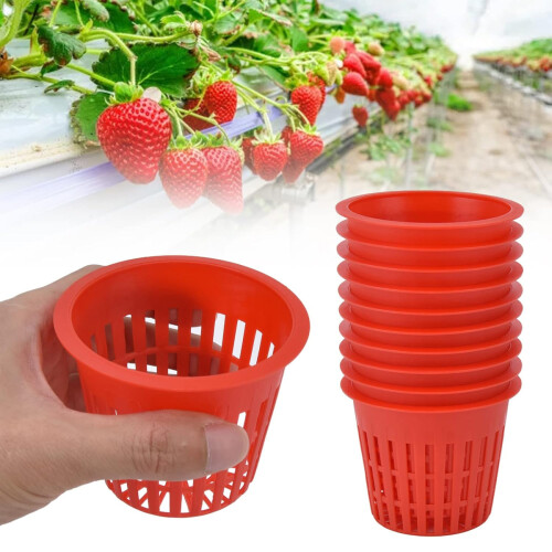 Net Pot Hydroponic Basket, Wide Lip Design For Stable Placement In Hydroponics Essentials, Durable PP Plastic Mesh Pot (10PCS) 1