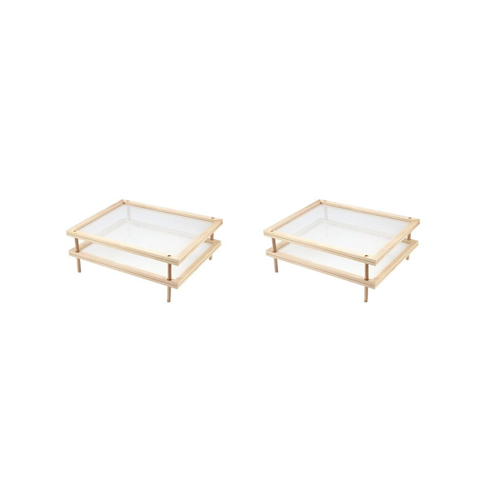 6X Stackable Food Dryer With Net Wooden Pasta Herb Drying Racks Multipurpose 2-Tier Food-Dryer Holder 6031787601801