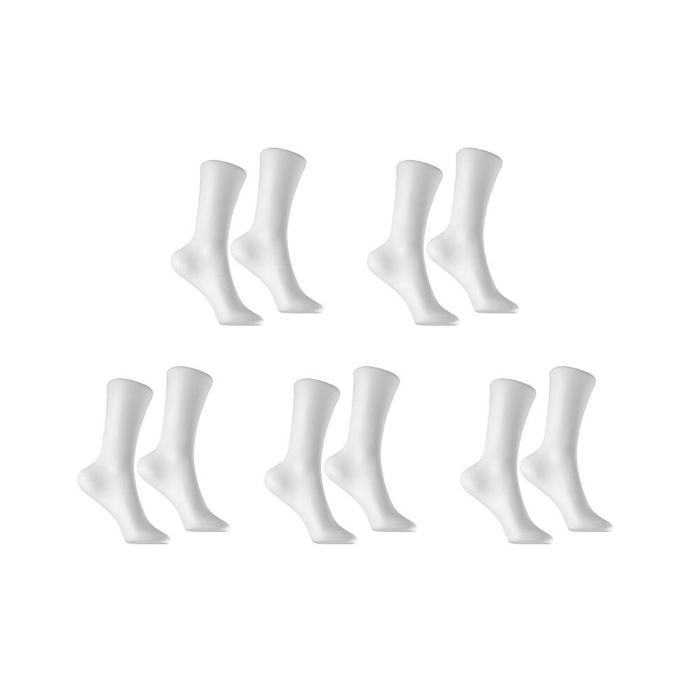 Typecat Women's White 10 Pcs Mannequin Foot Sock Model Foot Sock Display Short Stocking Ankle Bracelet Jewelry Display Stand,