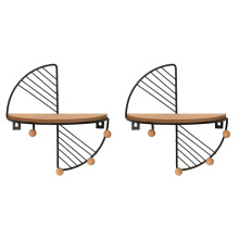 2X Mensole Sospese A Forma di Ventaglio Decorazione da Parete In Metallo, Mensola Portaoggetti A Parete In Legno Decorazioni per La Casa Arte per