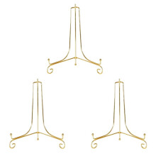 3X Gold-Ausstellungsständer, Bastelhalterung, Buchhalter, Fotosockel, Schüssel, Schüssel, Rahmen, Bild, Teller, Regal, Staffelei, Aufbewahrung,
