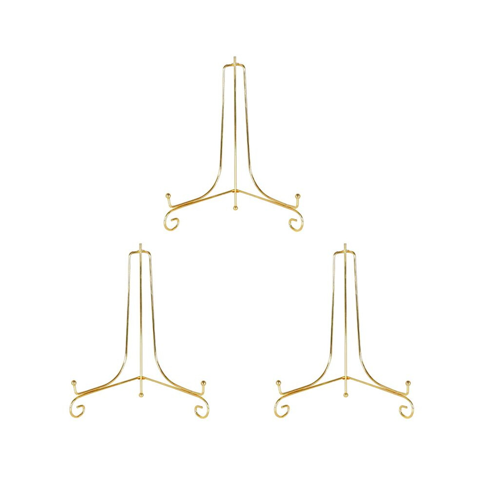 3X Display Stand Bracket Book Holder Photo Pedestal Bowl Dish Frame Picture Plate Rack Easel 15Cm Gold 4714165950020