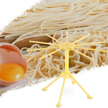 Foldable Pasta Drying Rack, Plastic Collapsible Spaghetti Hanger Noodle Dryer Stand with 10 Bar Handles