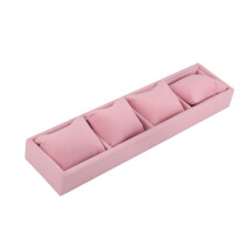 4 Grids Watch Smycken Display Box med Kuddbricka Ice Velvet Armband Kedja FöRvaringshåLlare Smycken Organizer Showcase