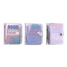 3Pcs  Classeur DéFi D'ÉPargne 150/300/500 ÉConomiser de L'Argent Budgets Enveloppe de TréSorerie Portefeuille Budget Classeur Carnet Budget