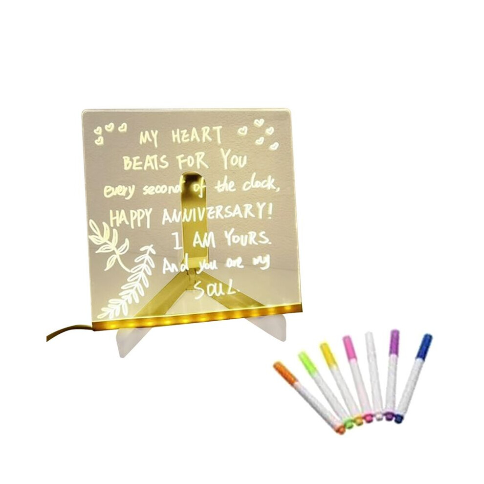 Led Note Board With Colors, Acrylic Dry Erase Board With Light, Glowing Acrylic Message Board, Dry Erase Board 6031498497588