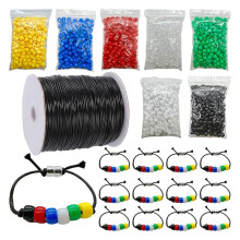 1400 St Plan Armband Kit Bead Bulk Ordlös med 100 Yards Vaxad Bomullstråd Kristna Pärlor för Armband
