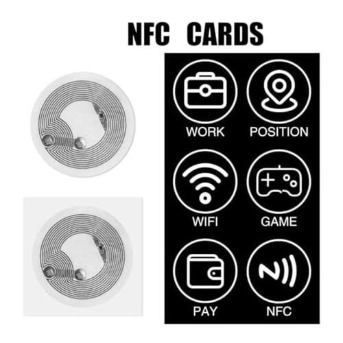 60Pcs NFC Stickers NFC Tag Chip Rewritable NFC Tag Compatible NFC Enabled Mobile Devices 1