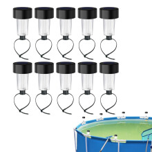 Solar Pool Lights For Above Ground Pools, Waterproof LED, 10Pack White Frame Pool Decoration Outdoor Accessories