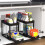 Organizer Rack, Sliding Cabinet Basket Drawer, Multi-Purpose Storage for Kitchen, Bathroom - Black 4