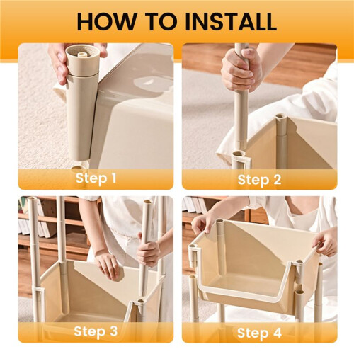 Bookshelf Shelf Children'S Toy Storage Rack Multi-Layer Household Shelf,Open 2