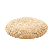 Round Natural Pouf Hand-Made Weaving Cushion Fill the Silk Floss Pillow Soft Yoga Chair Mat Tatami Window Pad(B)