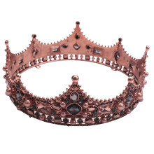 King Crowns för Men - Barock Vintage Rhinestone Crystal Crown, Full Kings Crown för MäN för Teaterbalfest