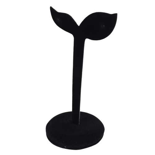 Velvet Earring Display Stand Props Stud Earrings Holder Rack Storage 12CMx7CM(Black) 2