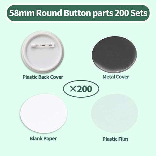 200 Sets 58mm/2.25 inch Blank Button Badge Parts f 1