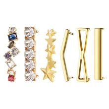6Pcs Metal Shoelaces Clips Decorative Shoe Clips Rhinestones Shoes Charm Decoration Shoes Accessory