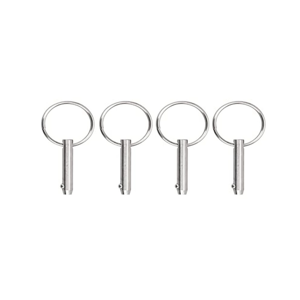 4 Pcs Marine Quick Release Pins Bimini Top Pins, Diameter 1/4In(6.3Mm), Overall Length1.5in(38Mm), Usable Length(25.4Mm) 4711116562318