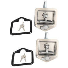 2X Stainless Steel Folding T-Shape Handle Lock Tool Box Keys Kit for Truck Trailer Toolbox Electrical Cabinet