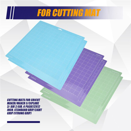Esteiras de Corte para  Maker/Maker 3/Explore 3/Ar 2/Ar, Pacote de 6 (12X12 Polegadas, AderêNcia PadrãO/AderêNcia Leve/AderêNcia Forte) 1
