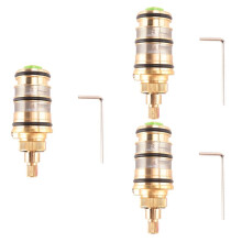 3X Brass Bath Shower Thermostatic Cartridge&Handle for Mixing Valve Mixer Shower Bar Mixer Tap Shower Mixing Valve