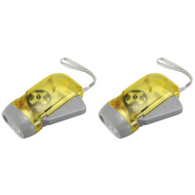 2X 3 LED Dynamo Wind Flashlight Torch Light Hand Press Crank NR Camping