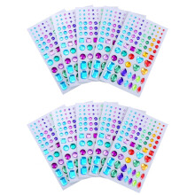 Self-Adhesive Rhinestone Sticker Bling Jewels Crystal Gem Stickers, Assorted Size, 10 Sheets (Multicolor 3)