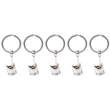 5X Tendance Moteur de Voiture Piston Porte-Clés Chaîne Porte-Clés Porte-Clés Argent