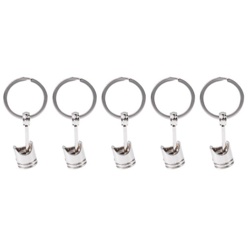 5X Trendy Car Engine Piston Keyring Chain Keychain Key Fob Silver