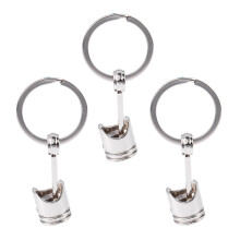 3X Trendy Auto Motor Kolben SchlÜSselanhänger SchlÜSselanhänger SchlÜSselanhänger Silber