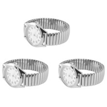 3X Numbers Stretchy Steel Men Lady Sports Wrist Watch 1.4 Inch
