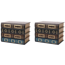 2X Falsche Buch Box Vintage Lagerung Requisiten Buch Schmuck Lagerung Verpackung Studie Buch Ornamente Holz