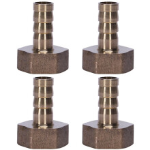 4X Gold Brass Fitting 10mm Hose Barb 1/2 inch NPT Female Thread Straight Connector