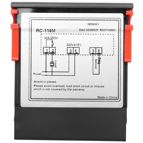 2X 220V/30A Digital Temperature Controller Rc-114M Thermostat Relay Output -30-300 Degree with Ntc Sensor 1