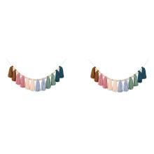 2X Boho Quaste Girlande mit Holz Perle Erd Farbener Regenbogen Girlande für Klassenzimmer Kinderzimmer Party Kinder Schlafzimmer Zimmer Wohnheim A