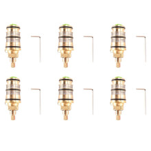 6X Brass Bath Shower Thermostatic Cartridge&Handle for Mixing Valve Mixer Shower Bar Tap Shower Mixing Valve Cartridge