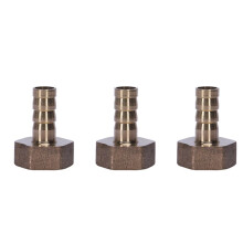 3X Gold Brass Fitting 10mm Hose Barb 1/2 Inch NPT Female Thread Straight Connector